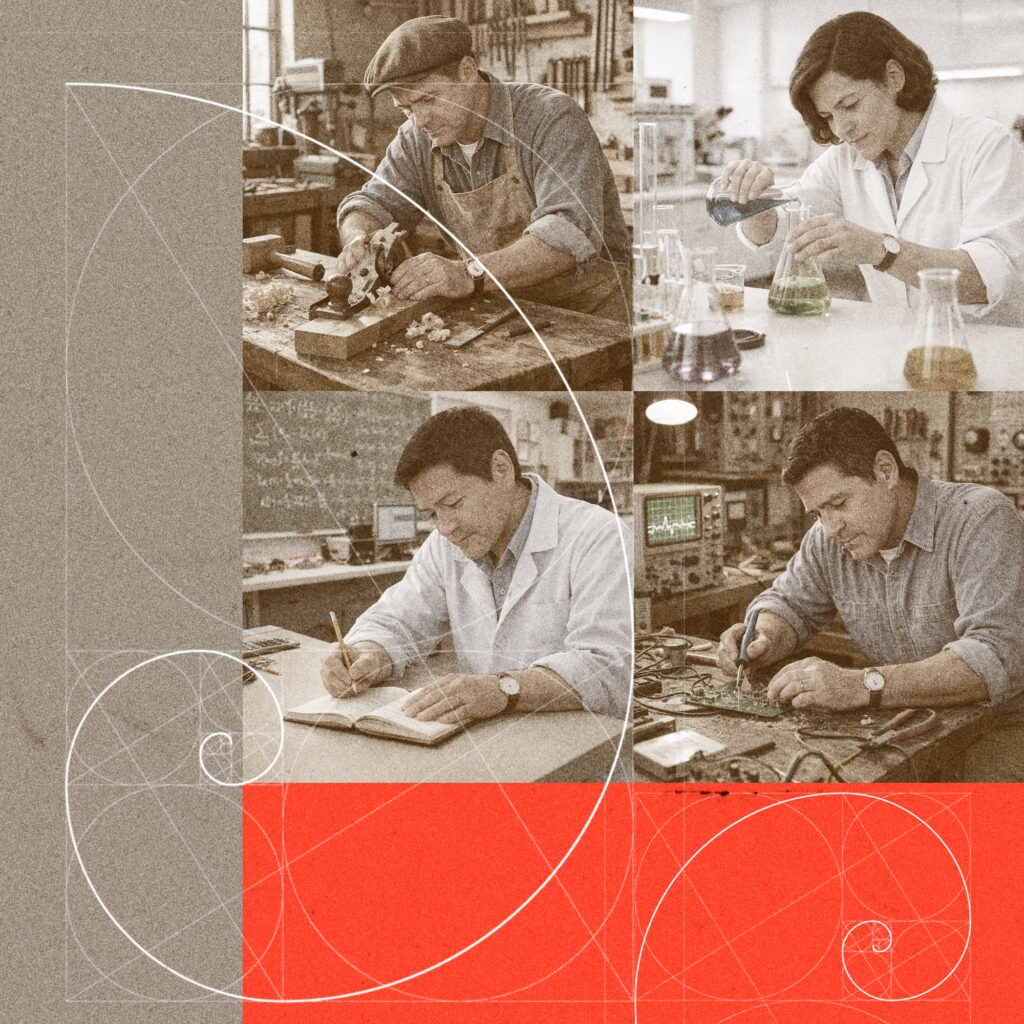 Several people working on code and info